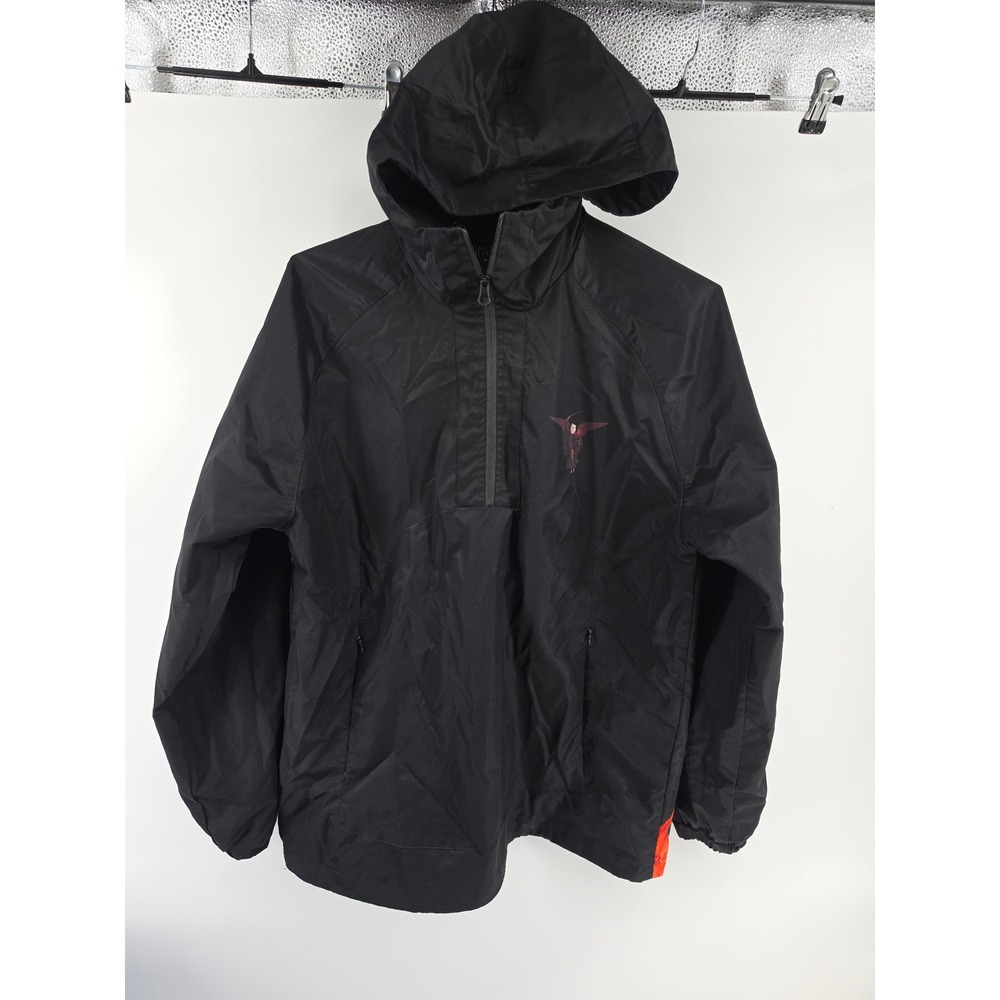 RIPNDIP Lord Nermal Michael Anorak Jacket Mens Medium Black Windbreaker Half Zip